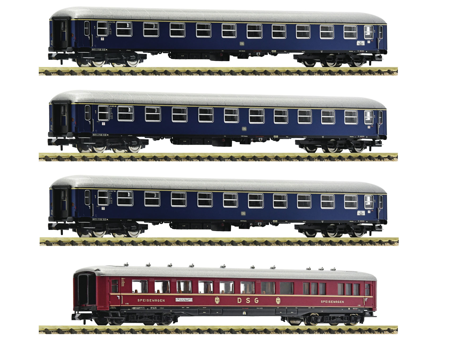 Personenwagen Set Fernzug Hans Sachs DB Ep.III 4-teilig