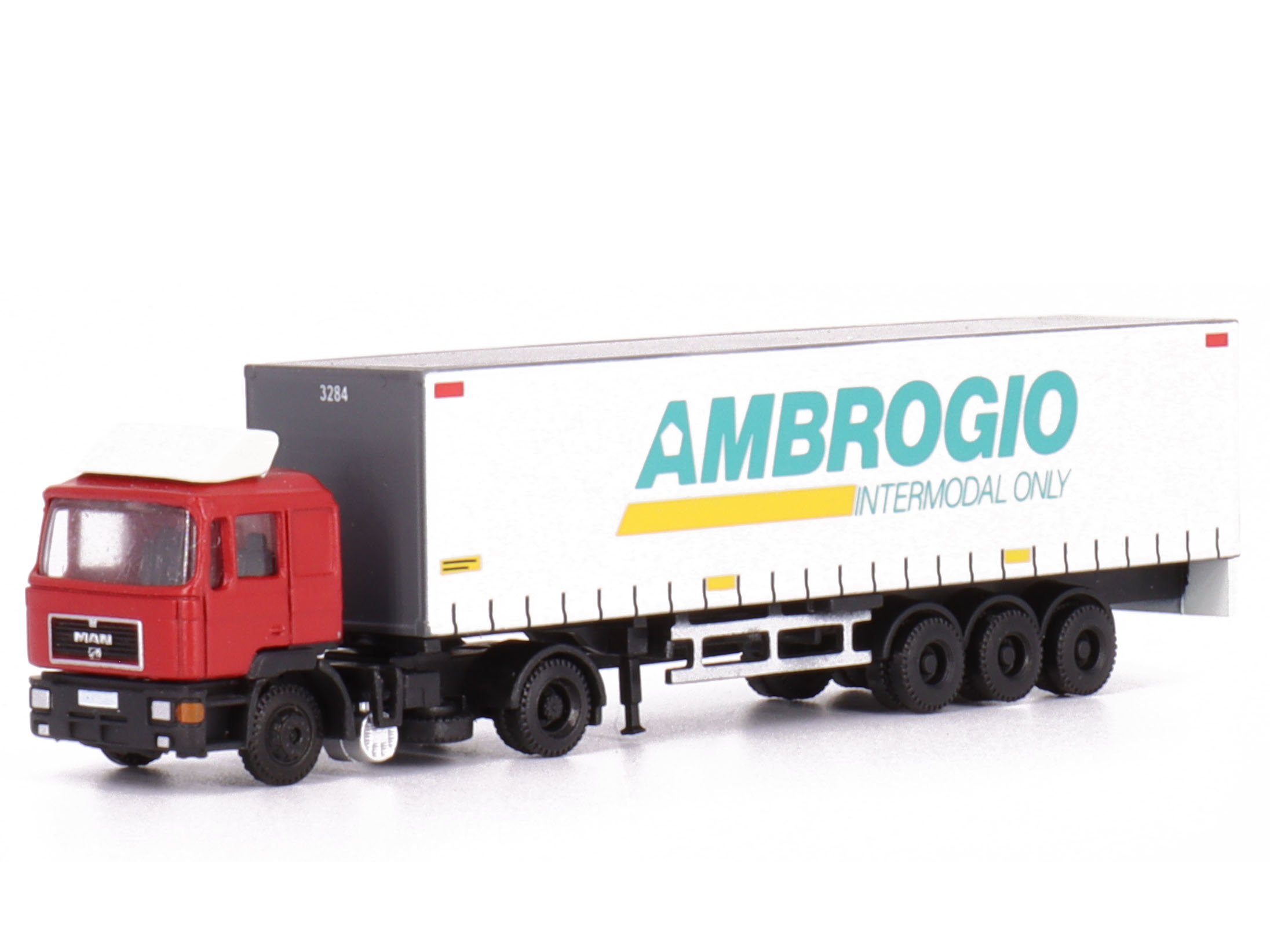 LKW MAN F90 Gardinenplanen-Sattelzug Ambrogio