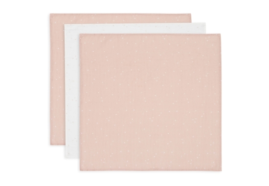 Musselintuch 3er-Set 70 x 70 cm Twinkling Wild Rose | Jollein