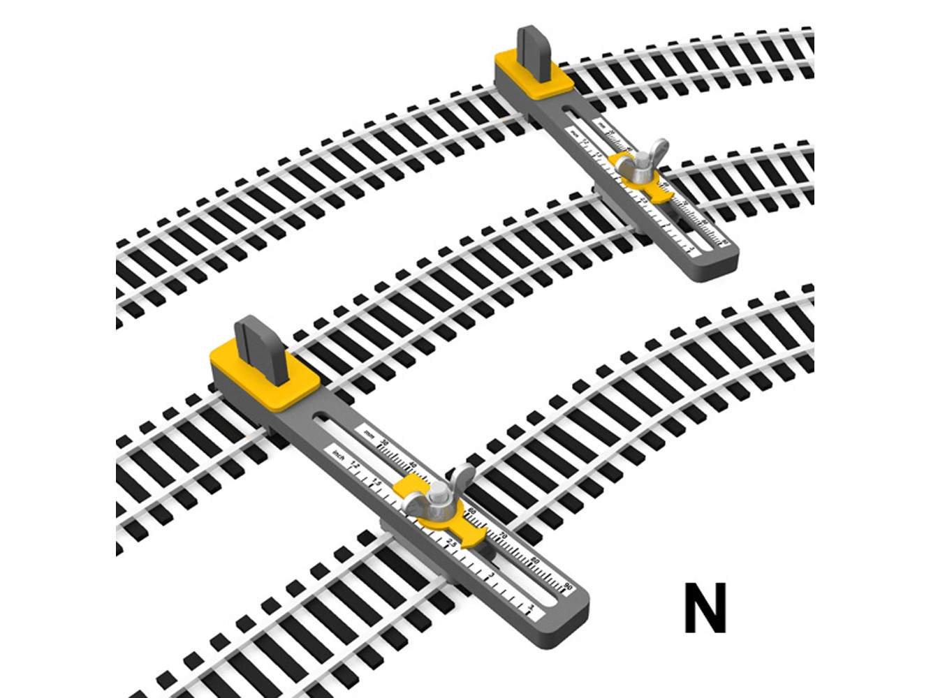 Parallelgleislehre justierbar 2x