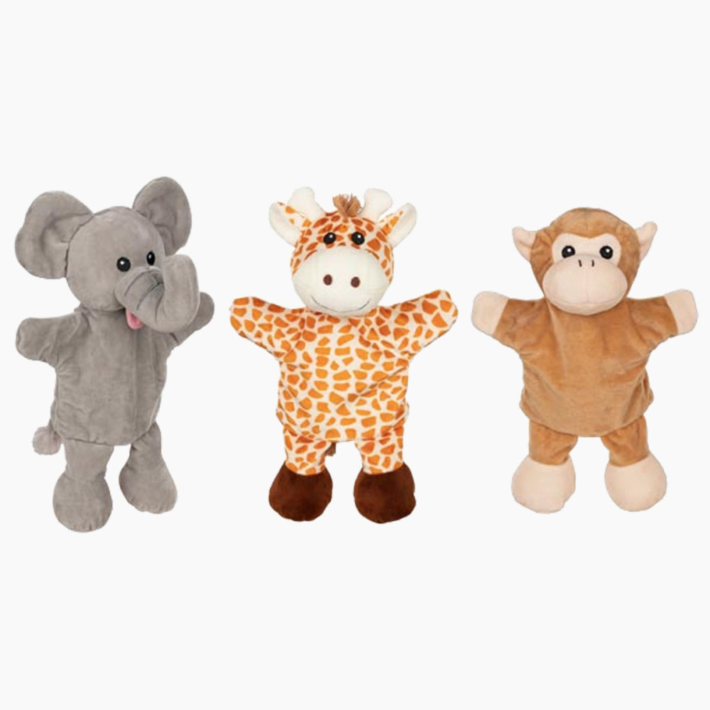 Handpuppen Giraffe, Affe, Elefant