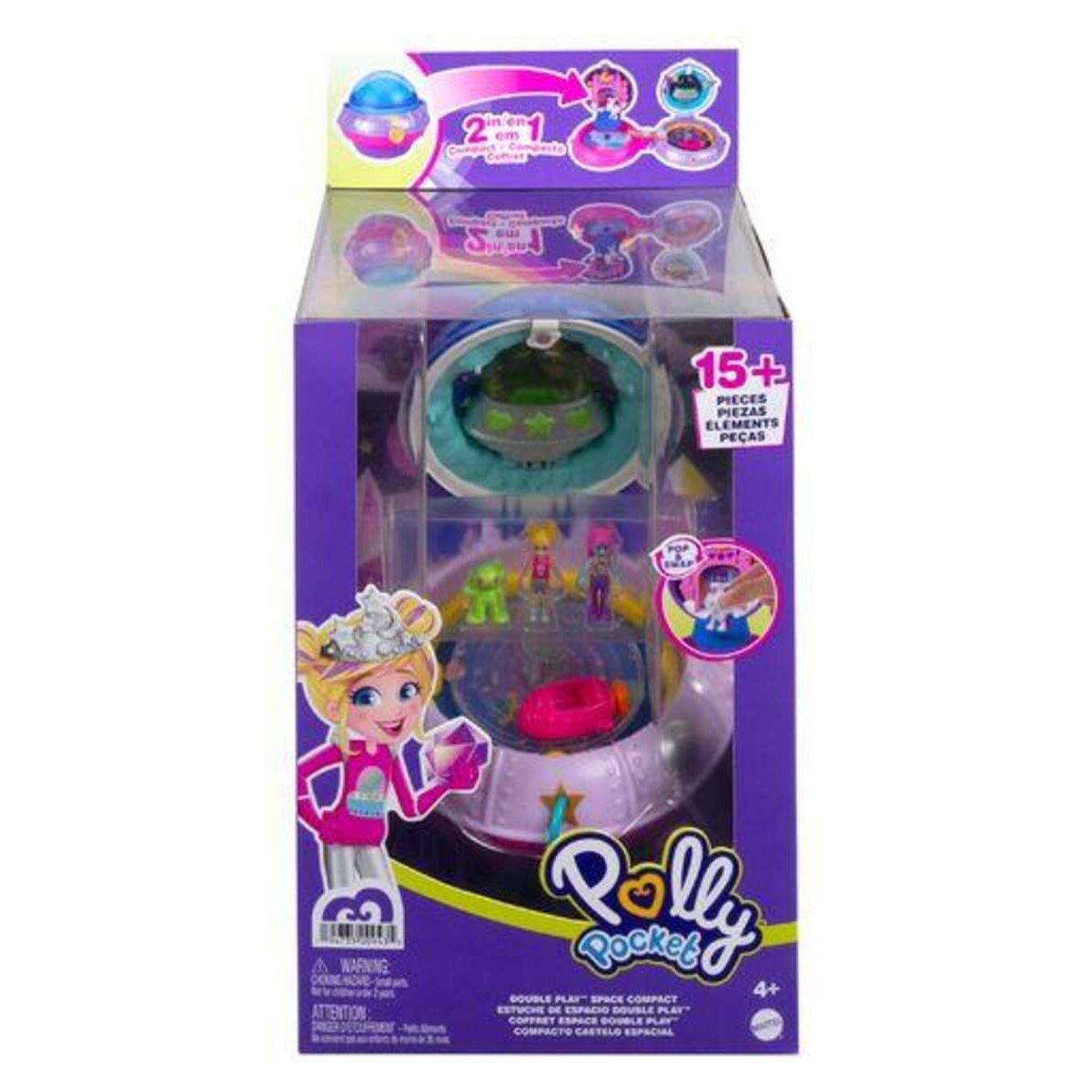 Mattel Polly Pocket Doppelspaß Prinzessinnen-Ufo Schatulle