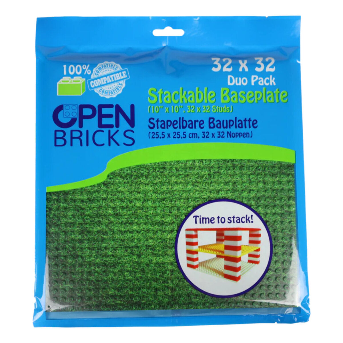 Open Bricks Baseplate 32×32 lawn [Duo Pack]