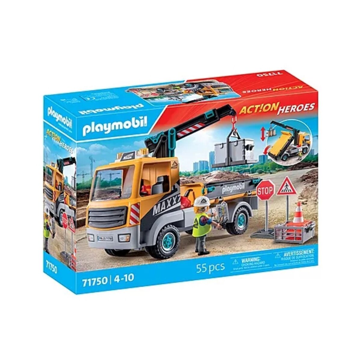 PLAYMOBIL® 71750 Act!on Heros Baustellen-LKW mit Kran