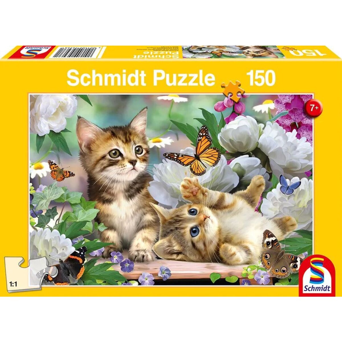 Schmidt Spiele Kinderpuzzle – Verspielte Katzenbabys, 150 Teile